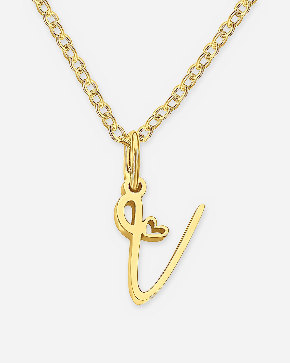 Cursive Initial Heart Necklace