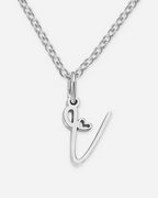 Cursive Initial Heart Necklace
