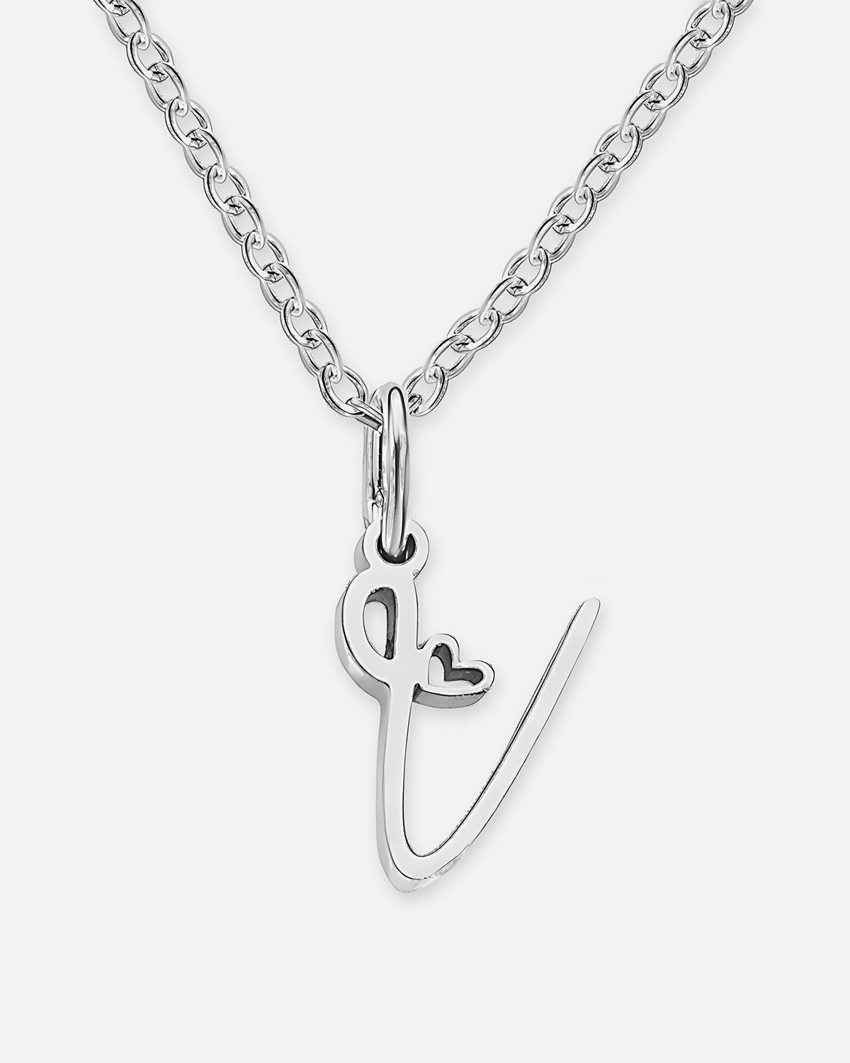 Cursive Initial Heart Necklace