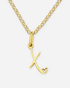 Cursive Initial Heart Necklace