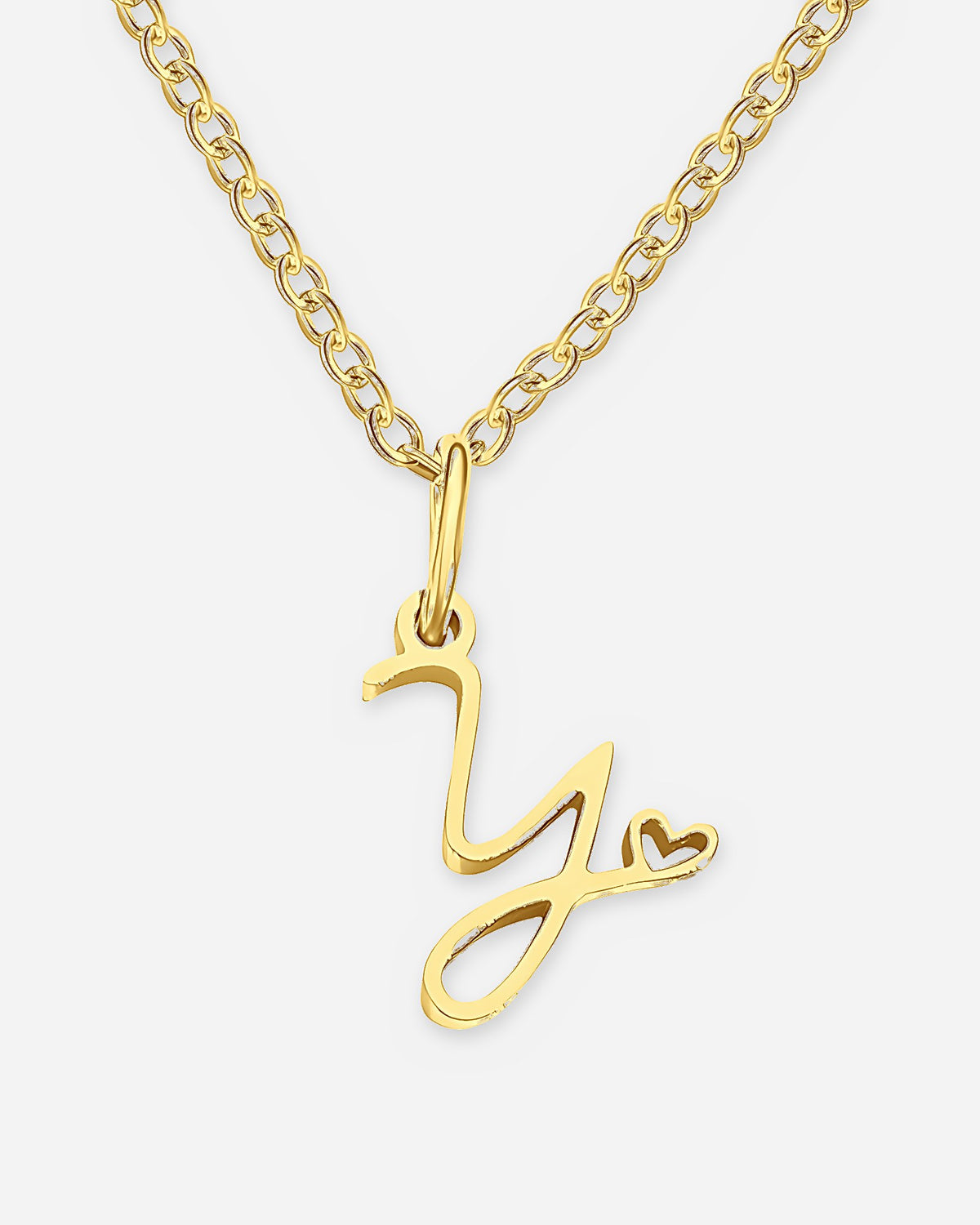 Cursive Initial Heart Necklace