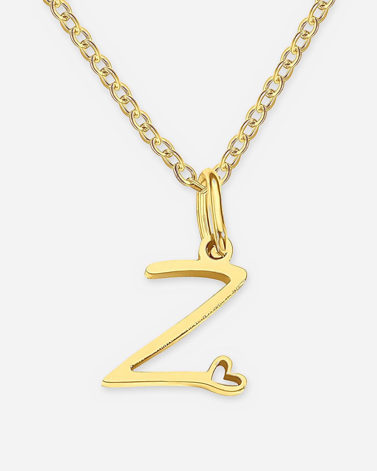 Cursive Initial Heart Necklace