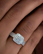 Square Pavé Sterling Silver Ring