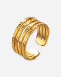 Textured Multi-Line Open Ring