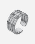 Textured Multi-Line Open Ring
