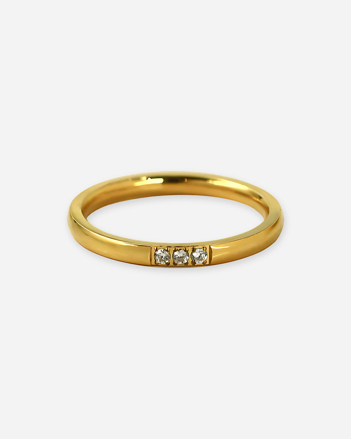 Three-Stone Gold Band Ring