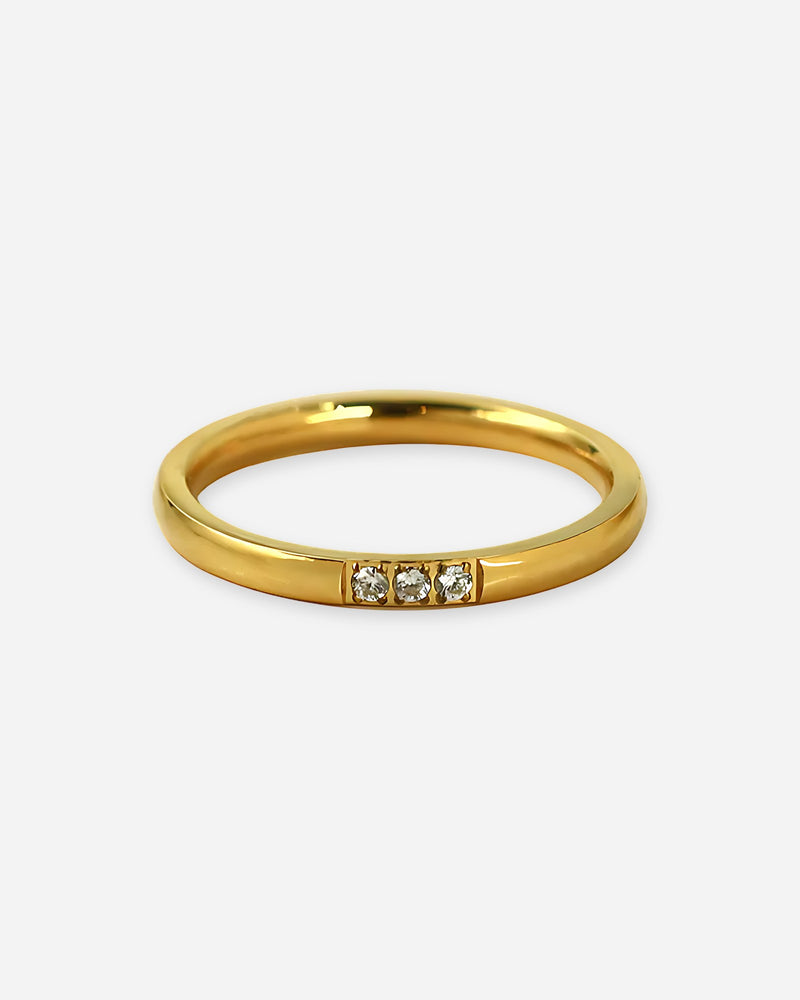 Three-Stone Gold Band Ring